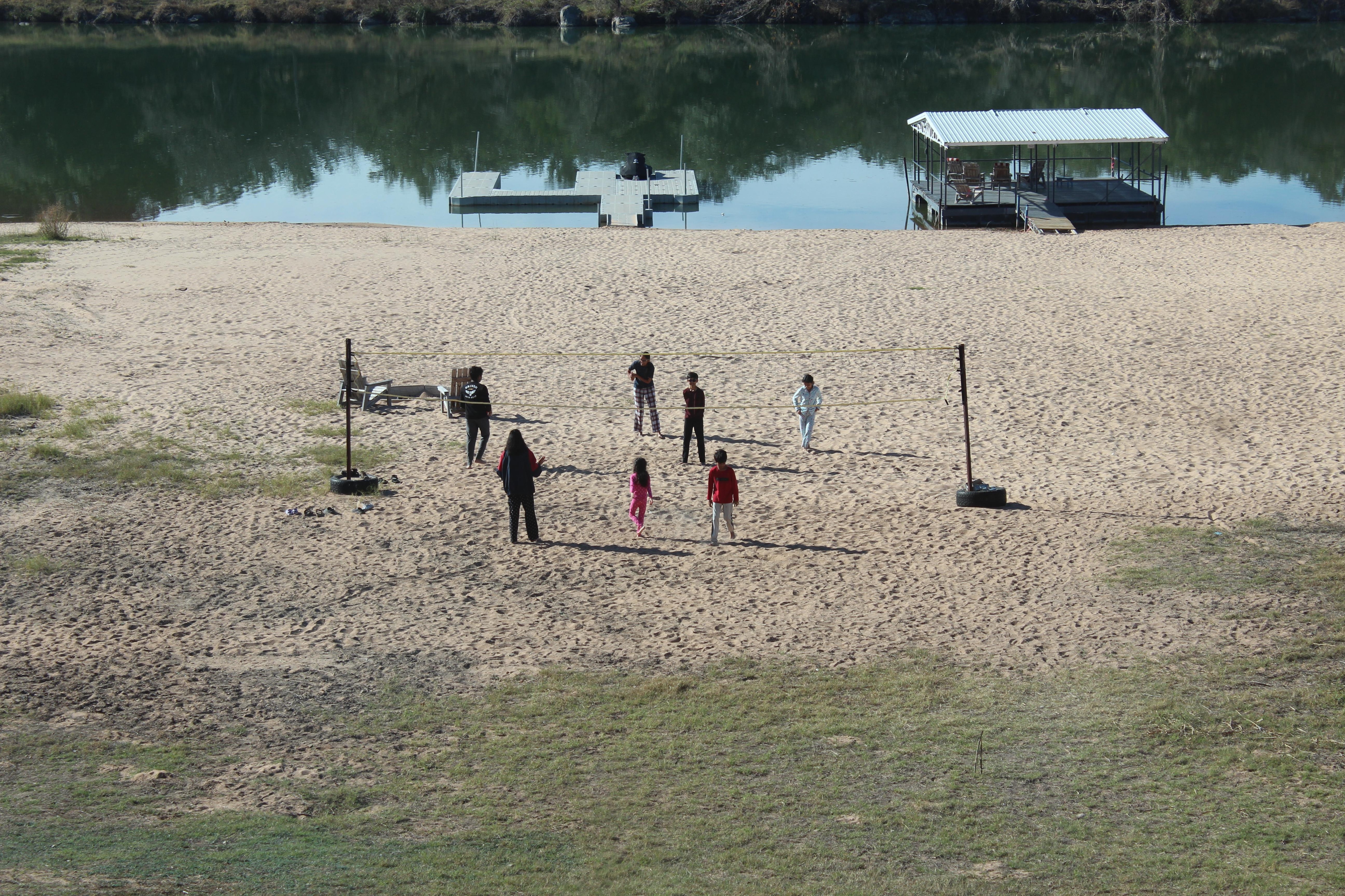 Kids get to play in sand