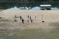 Kids get to play in sand