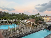 Pool view from new tower balcony in the early morning.