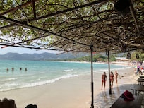 View from back of hotel right on to the beach