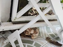 Une grosse pierre qui a pour mission de soutenir la rambarde.