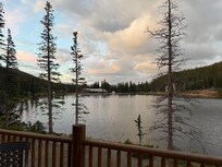 morning coffee with a view from deck