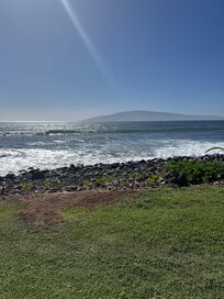 From the covered area next to the pool