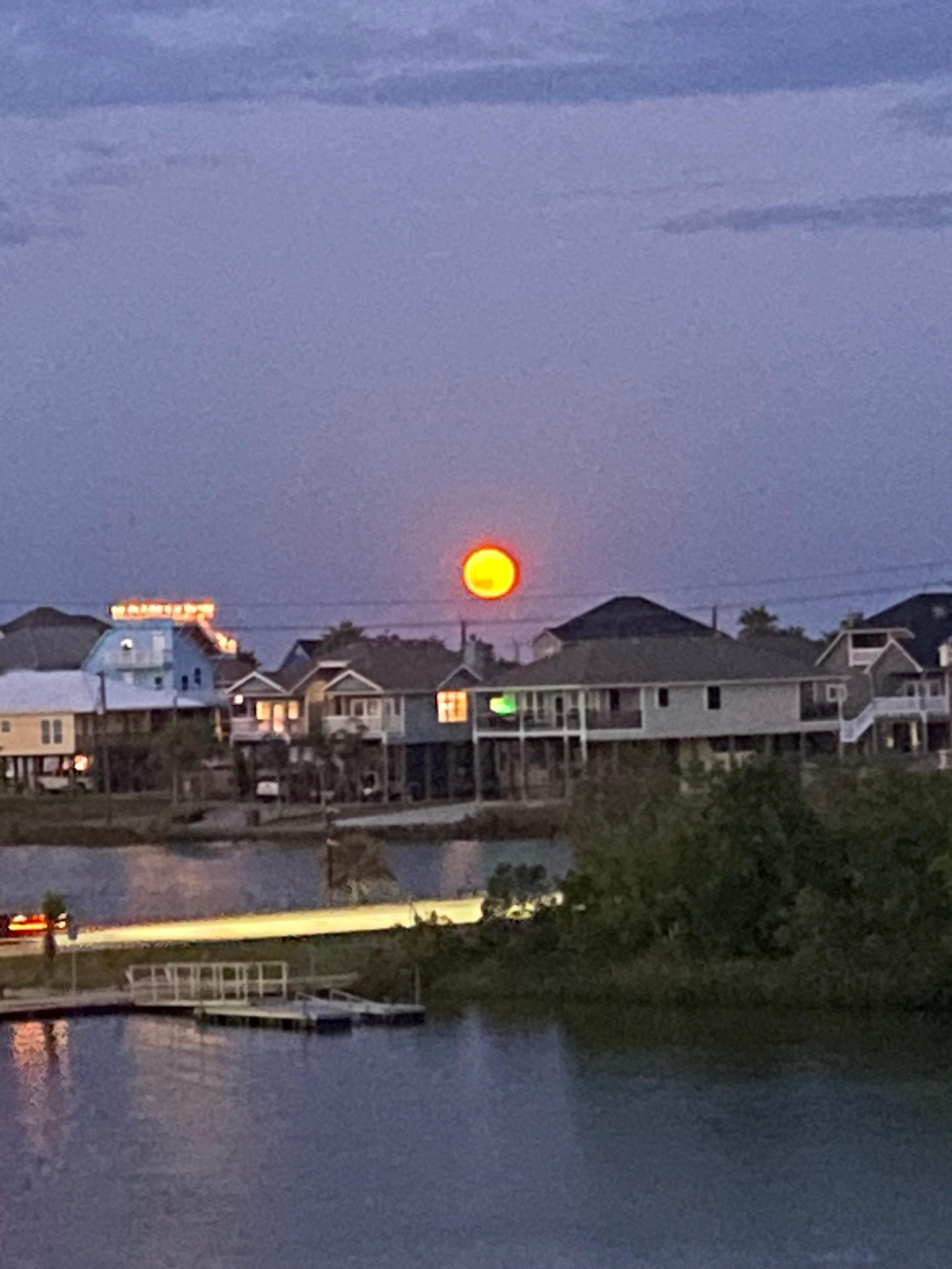 Super moon at sunset. 