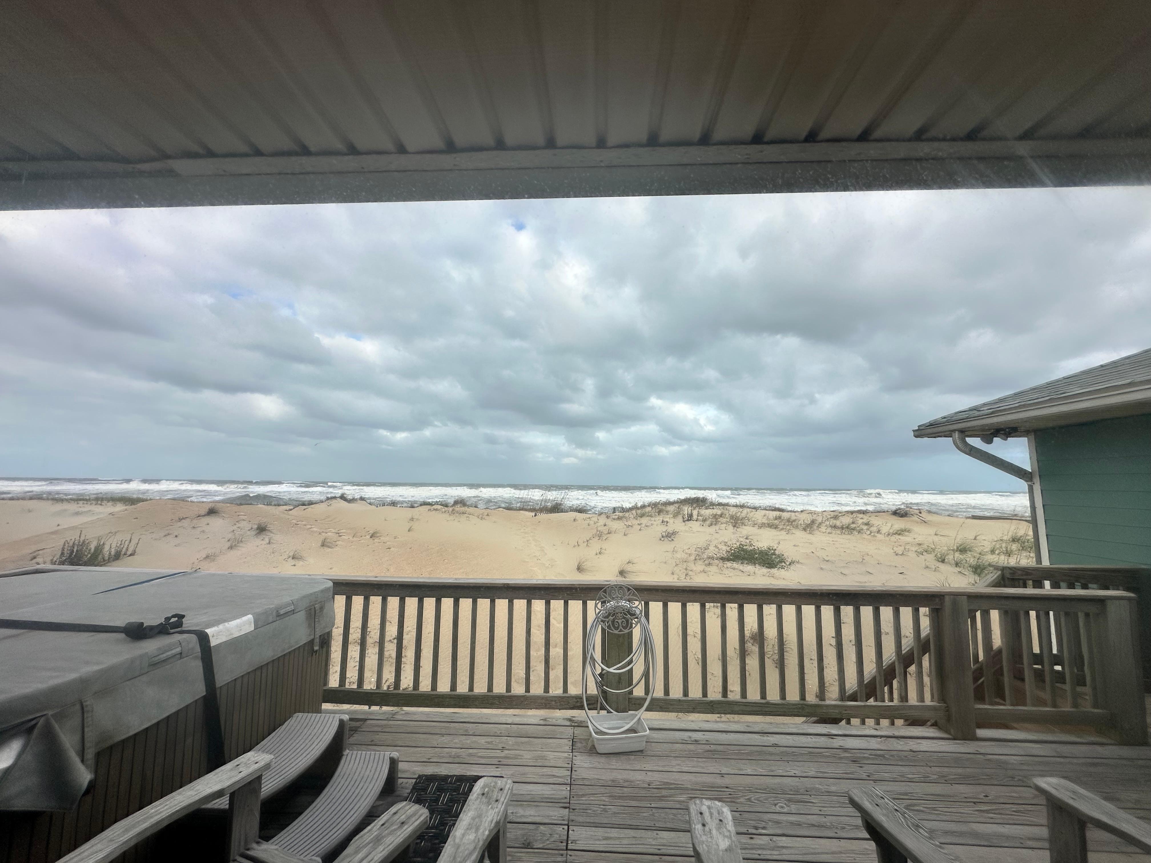 This is the view from the deck by the hot tub now 