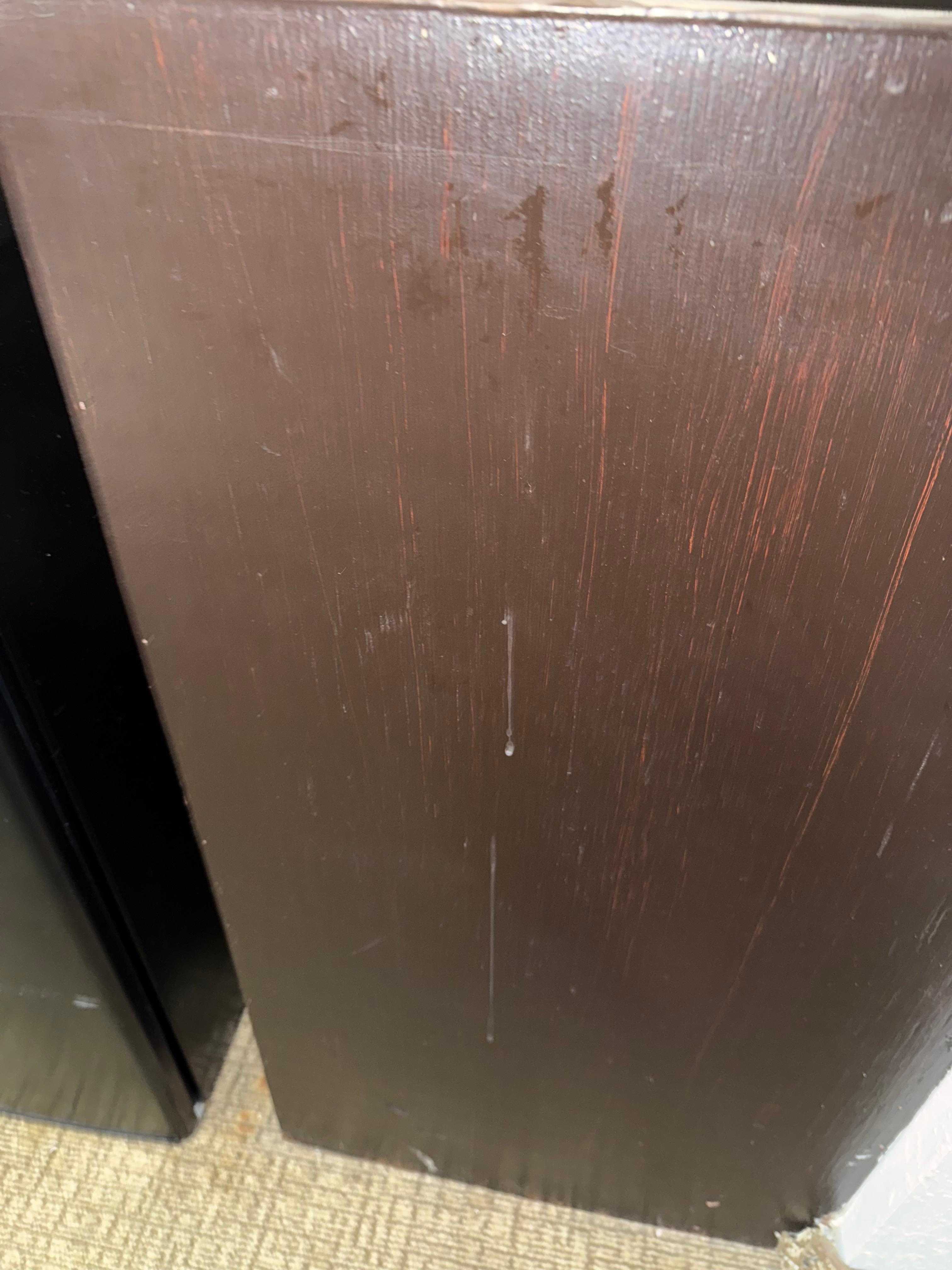 Just on cabinet face, the dresser was far worse but did not get a picture as they had shown up to change sheets. 