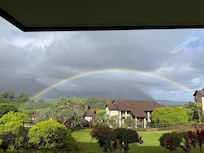 View from our room!! Double rainbow.