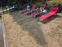 Lounge chairs at beach