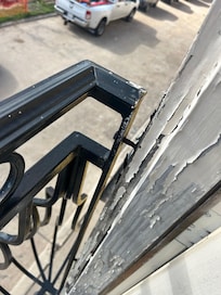 Upstairs French doors would not stay closed. Safety rail outside of door is barely attached.