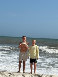 Fishing from the deck. Had to go down to the sand to retrieve the bigger ones.