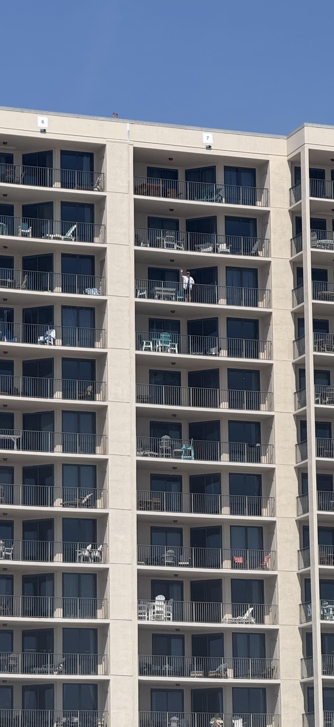 My husband on the balcony!