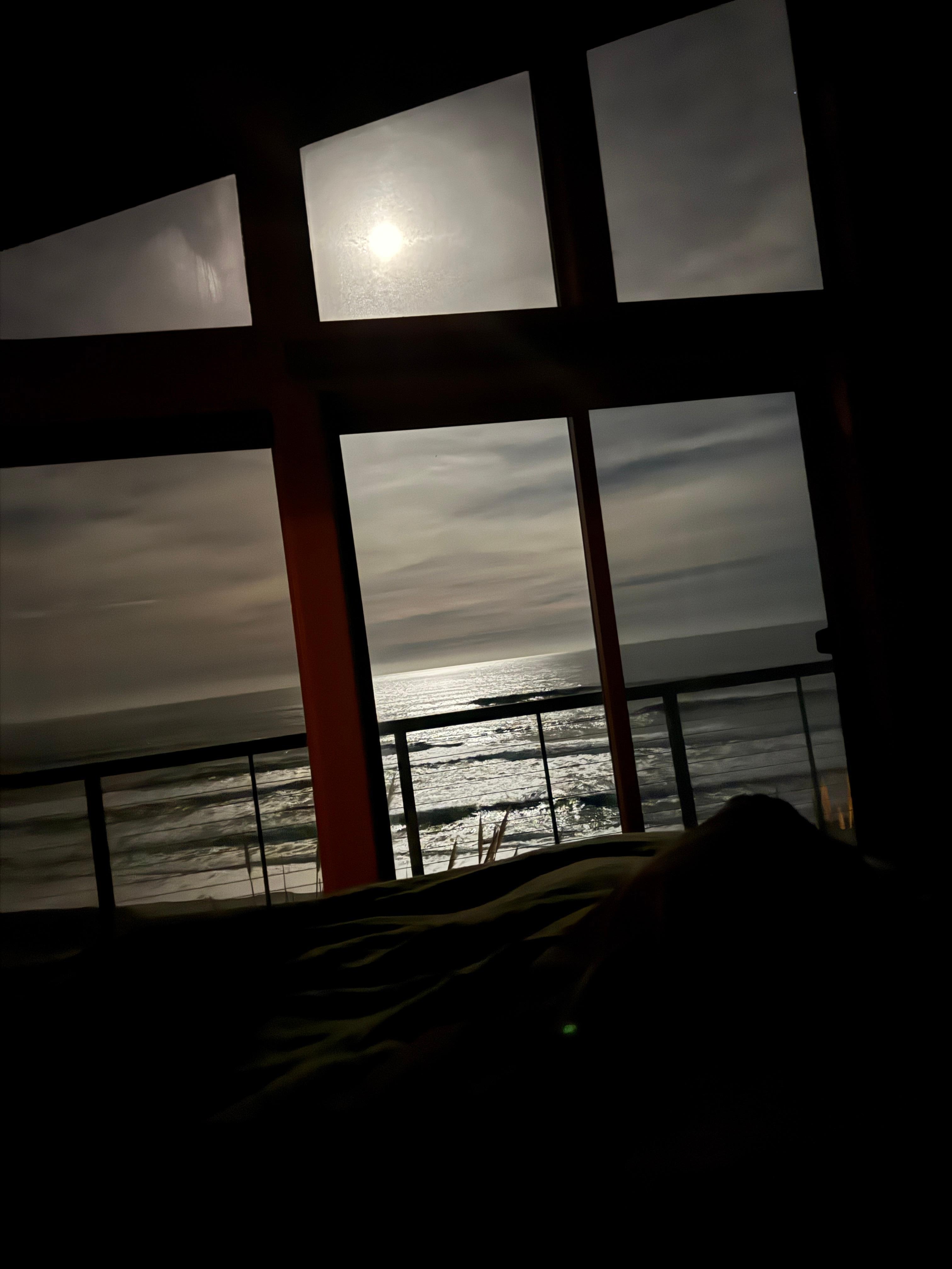 Primary bedroom during full moon