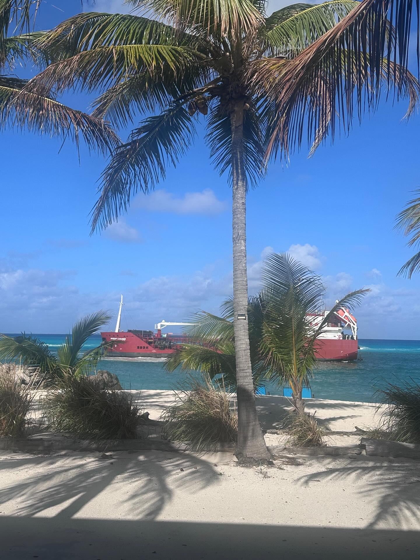 Watching the diesel ship out front of our unit