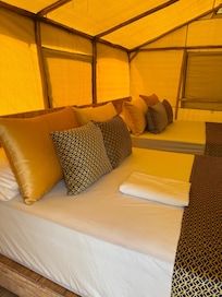 Inside our tent.