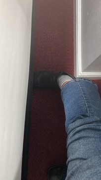 UK size 5 shoe - heel to wall - the gap at the side of the bed was smaller