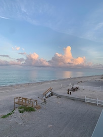The beach in the morning.
