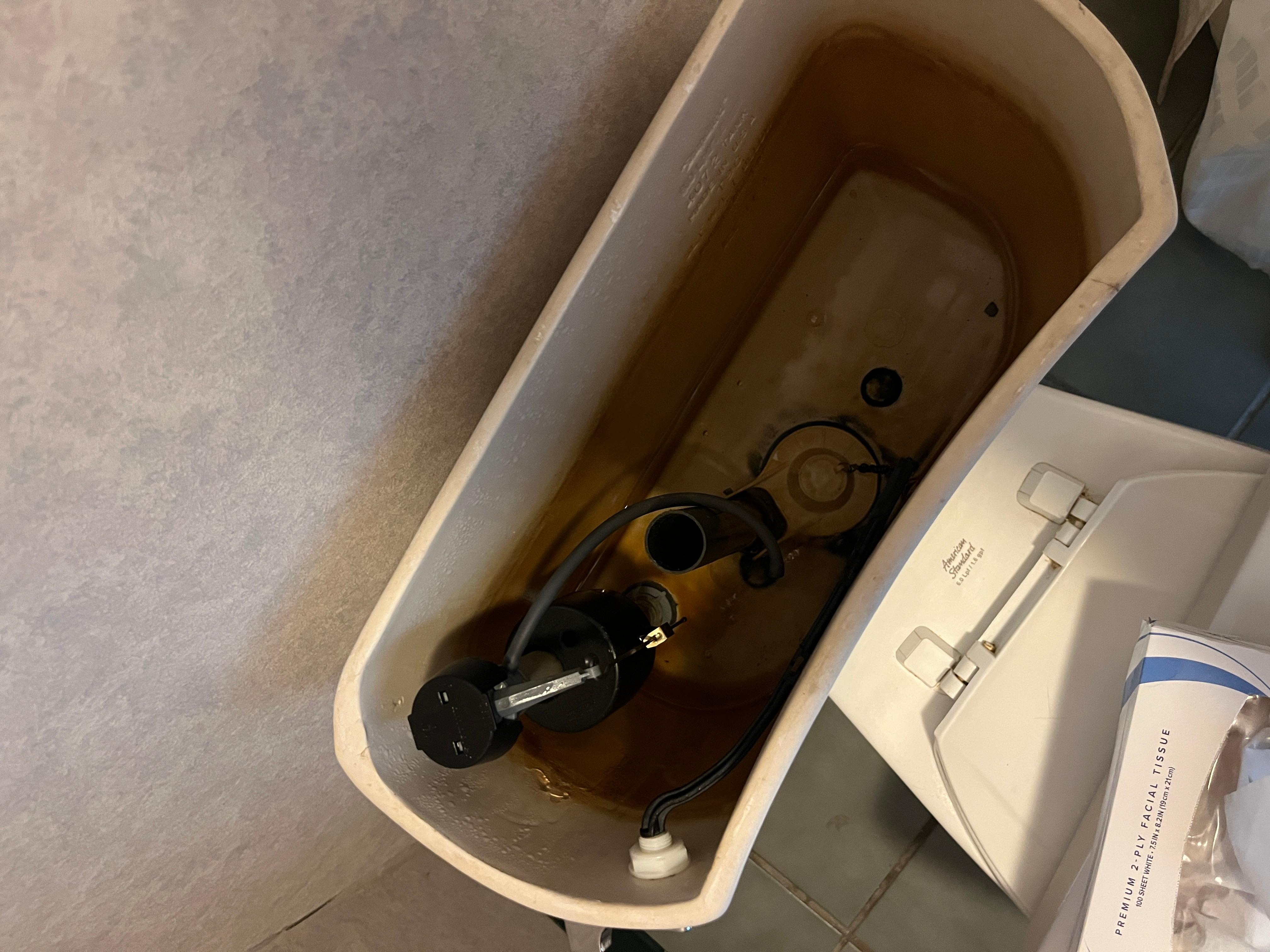 Water trickling into tank filled at the rate of about 1" in 10 minutes