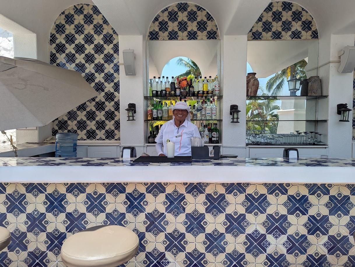 Bartender at adult pool