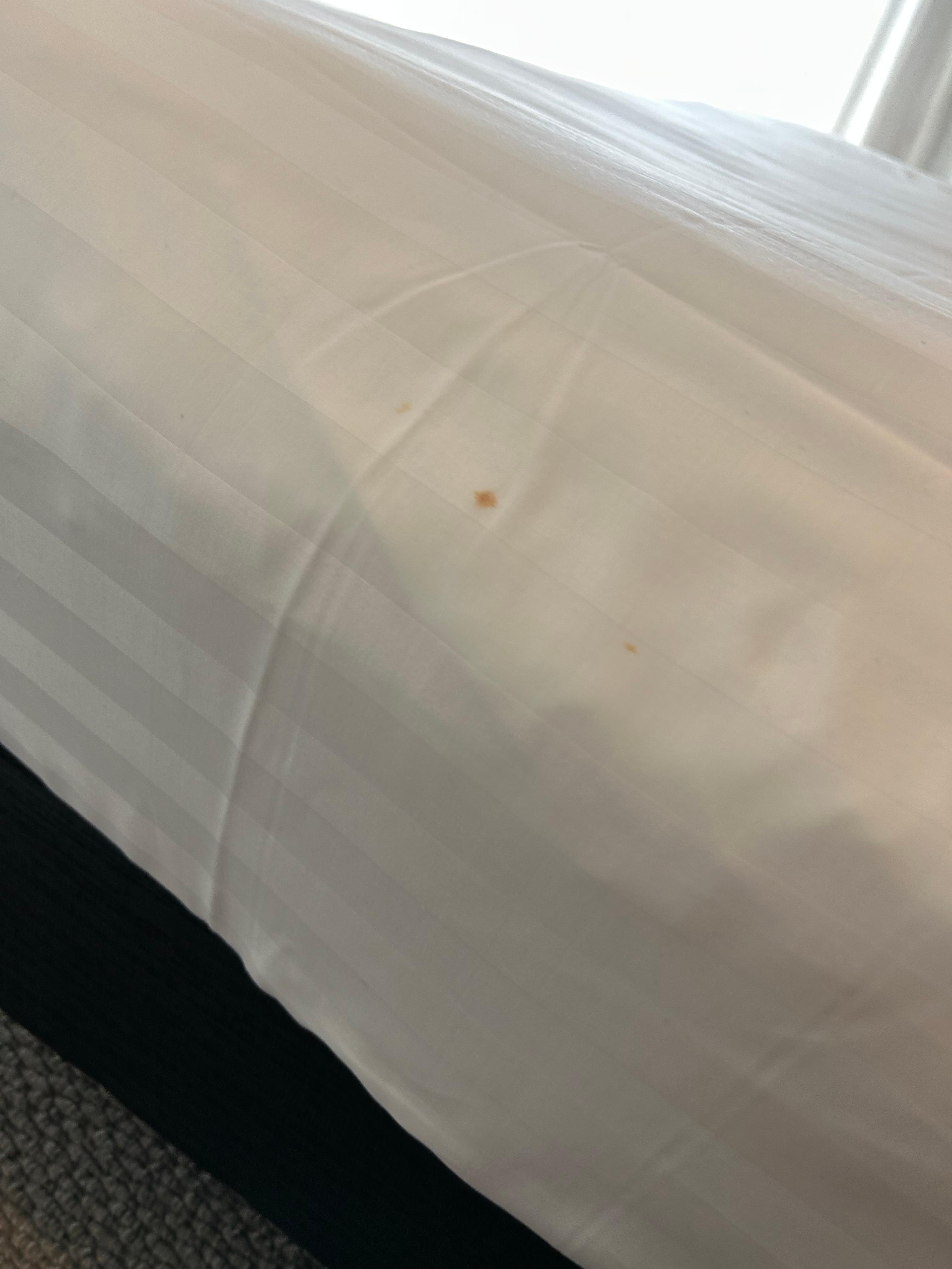 Stains on bed sheets 
