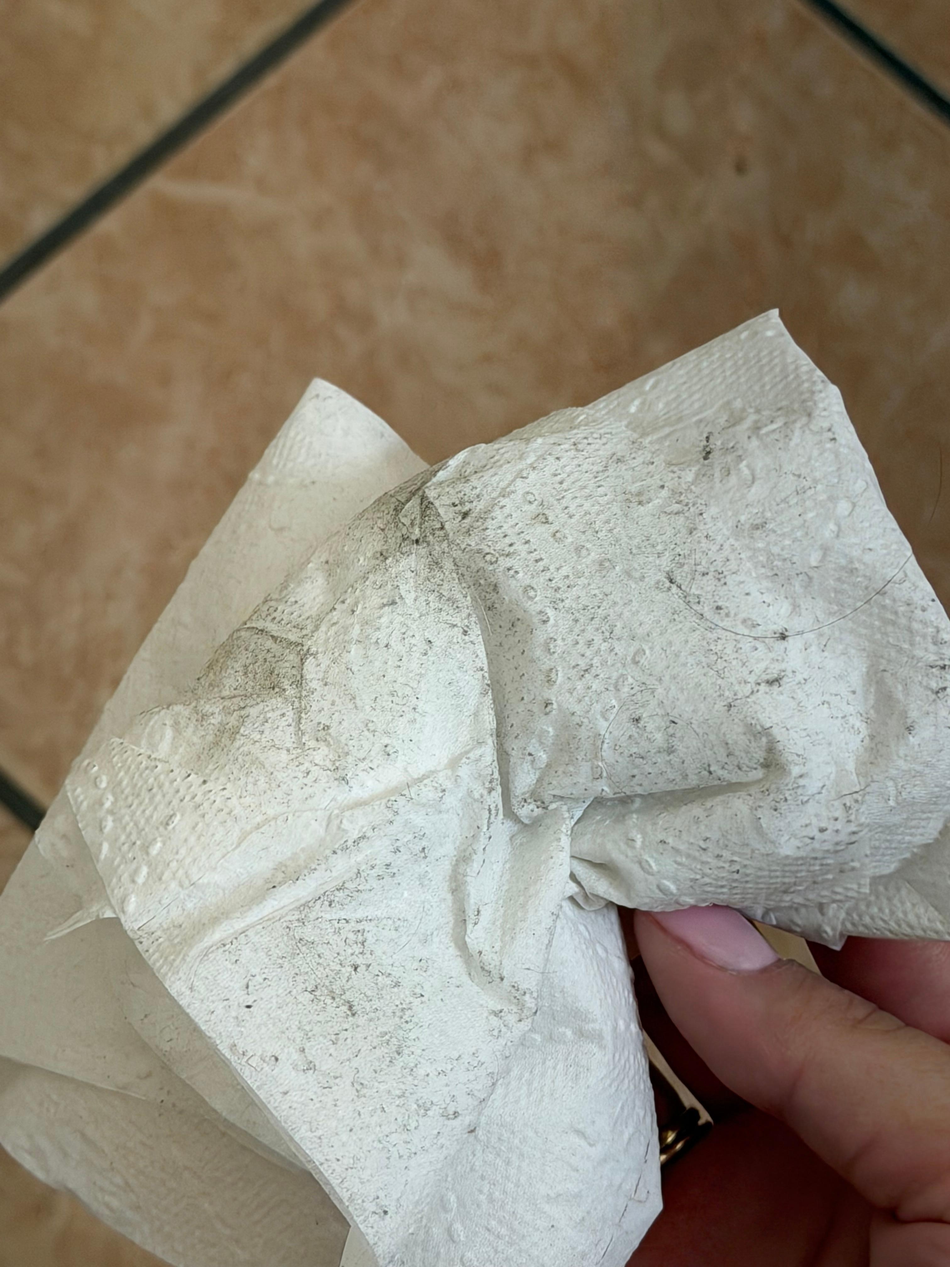 So sah das Tuch aus wenn man es über den Boden gewischt hat