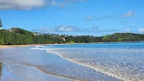 Looking down the beach, short walk from DAVINAS.