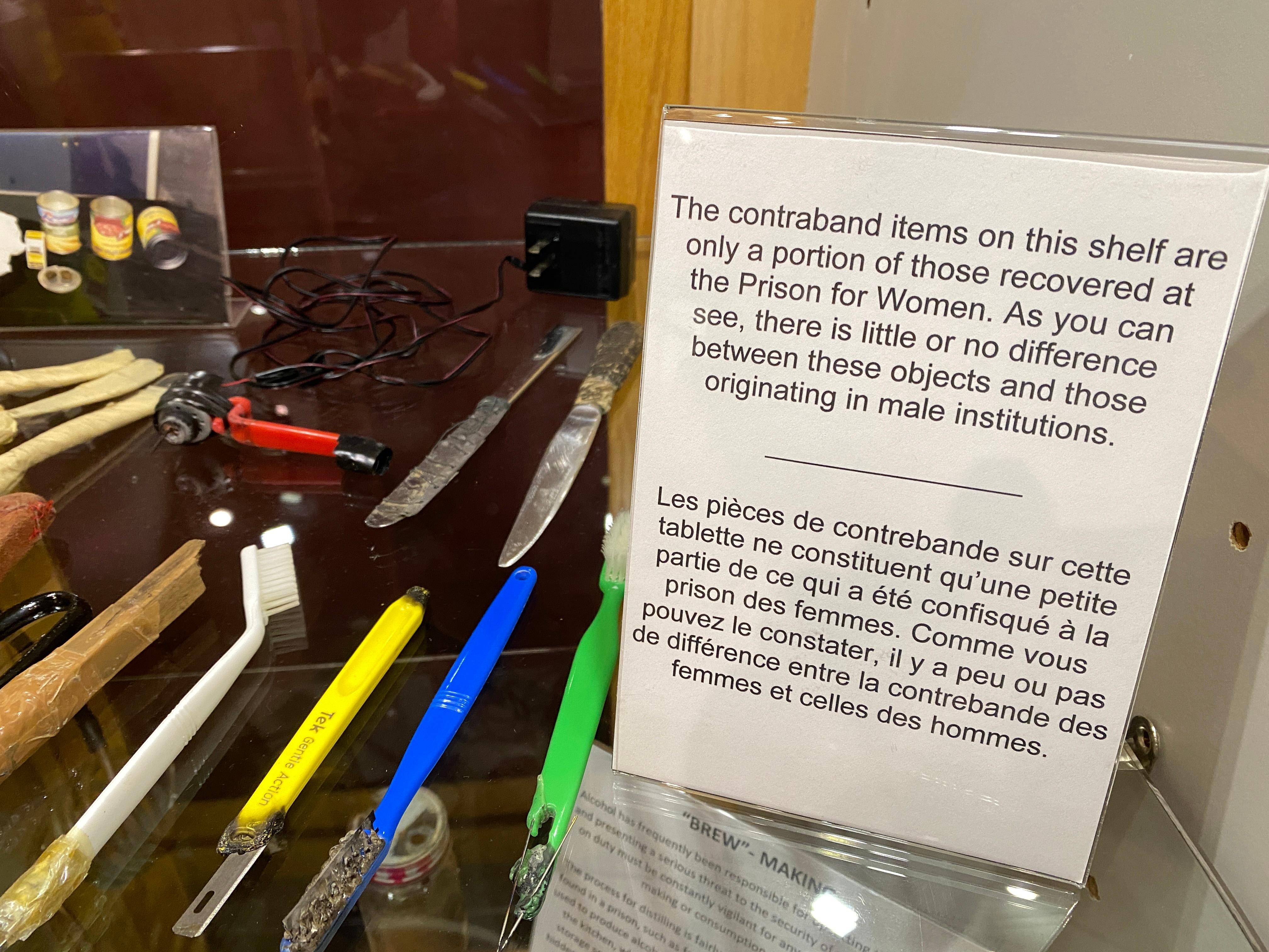 Weapon collection from women's prison.