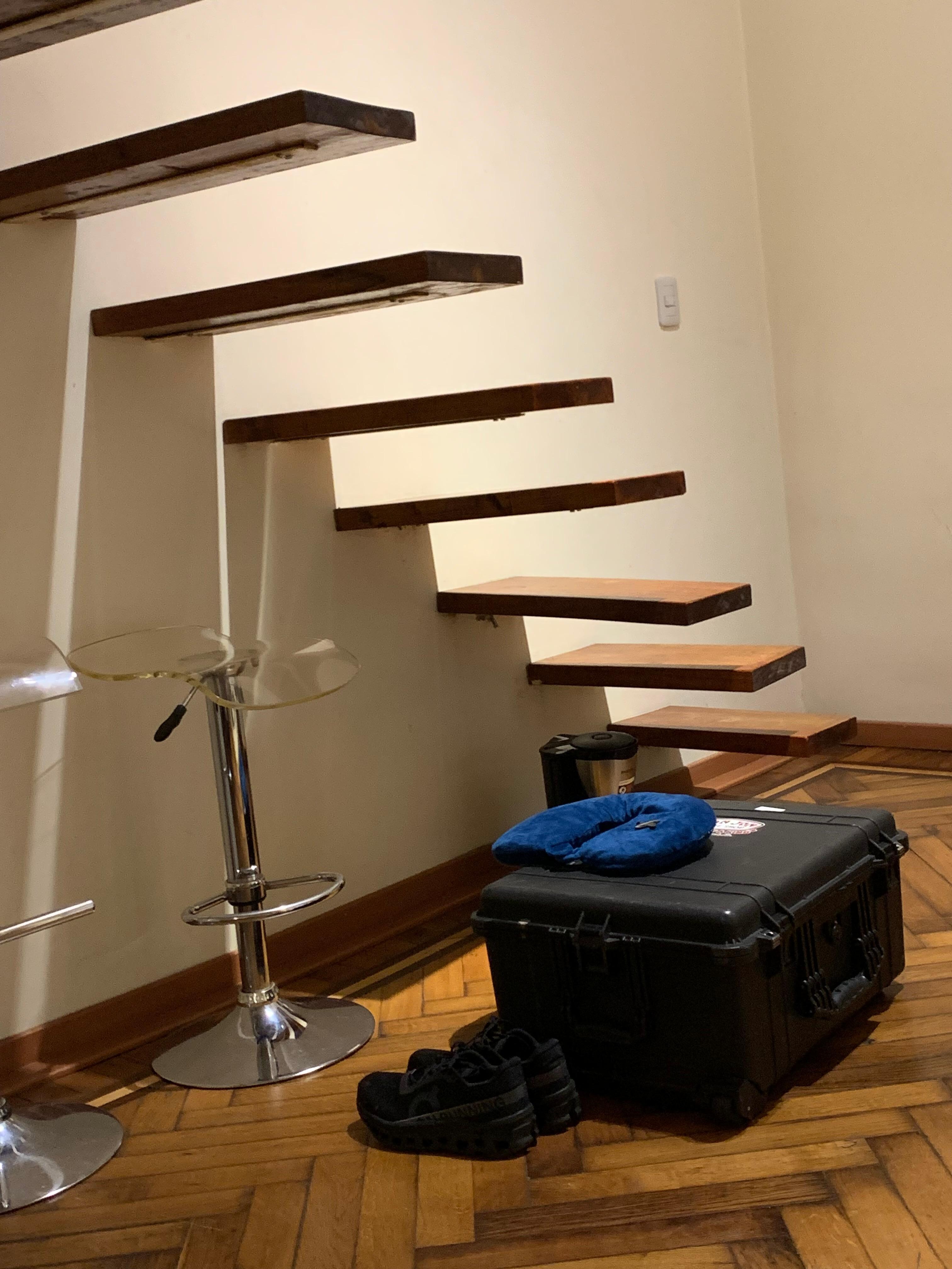 The bottom steps are loose and bent