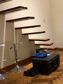 The bottom steps are loose and bent