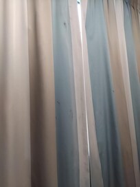 Gross brown stains on curtains