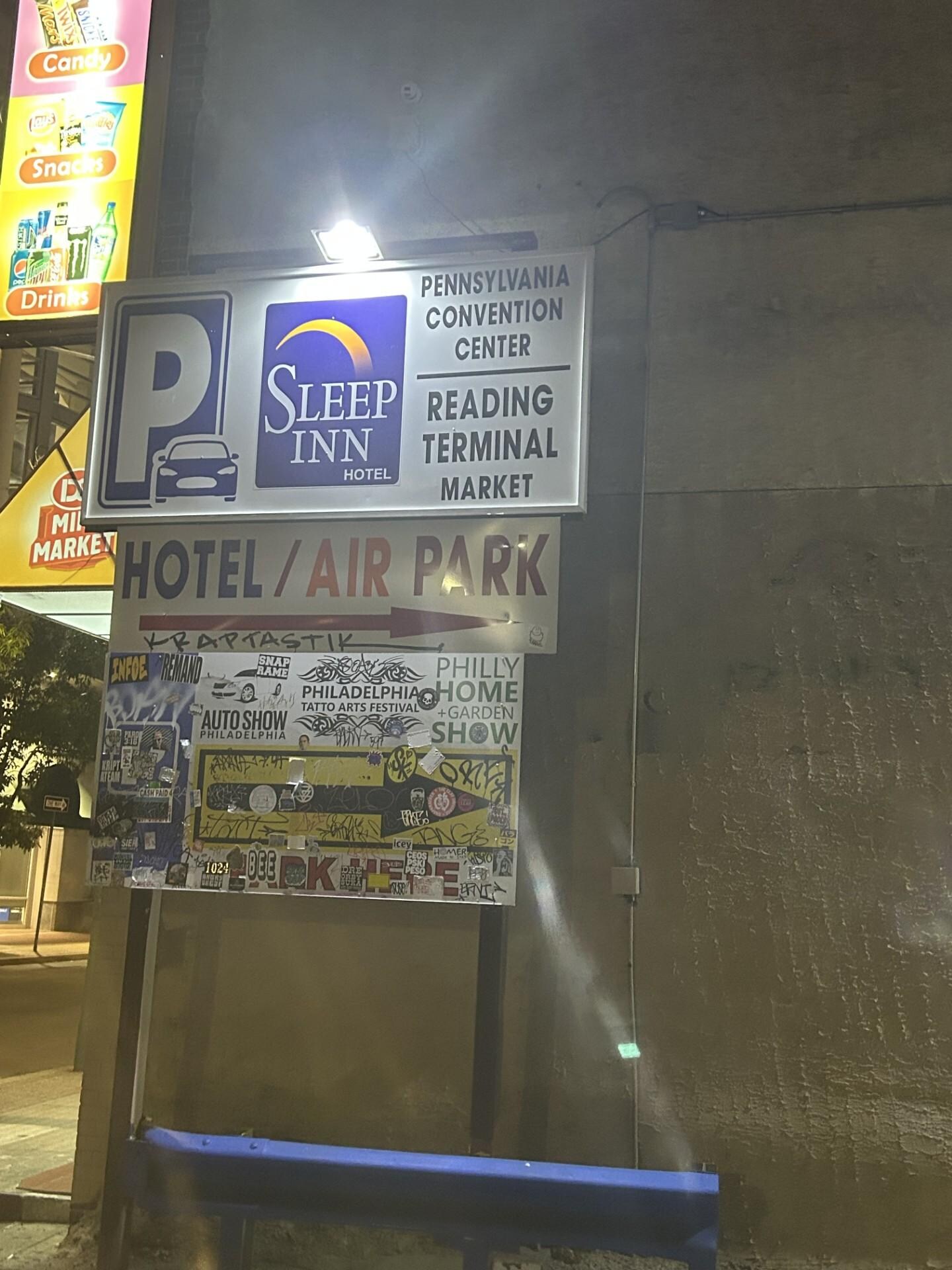 Parking Lot sign advertising the "Sleep Inn".