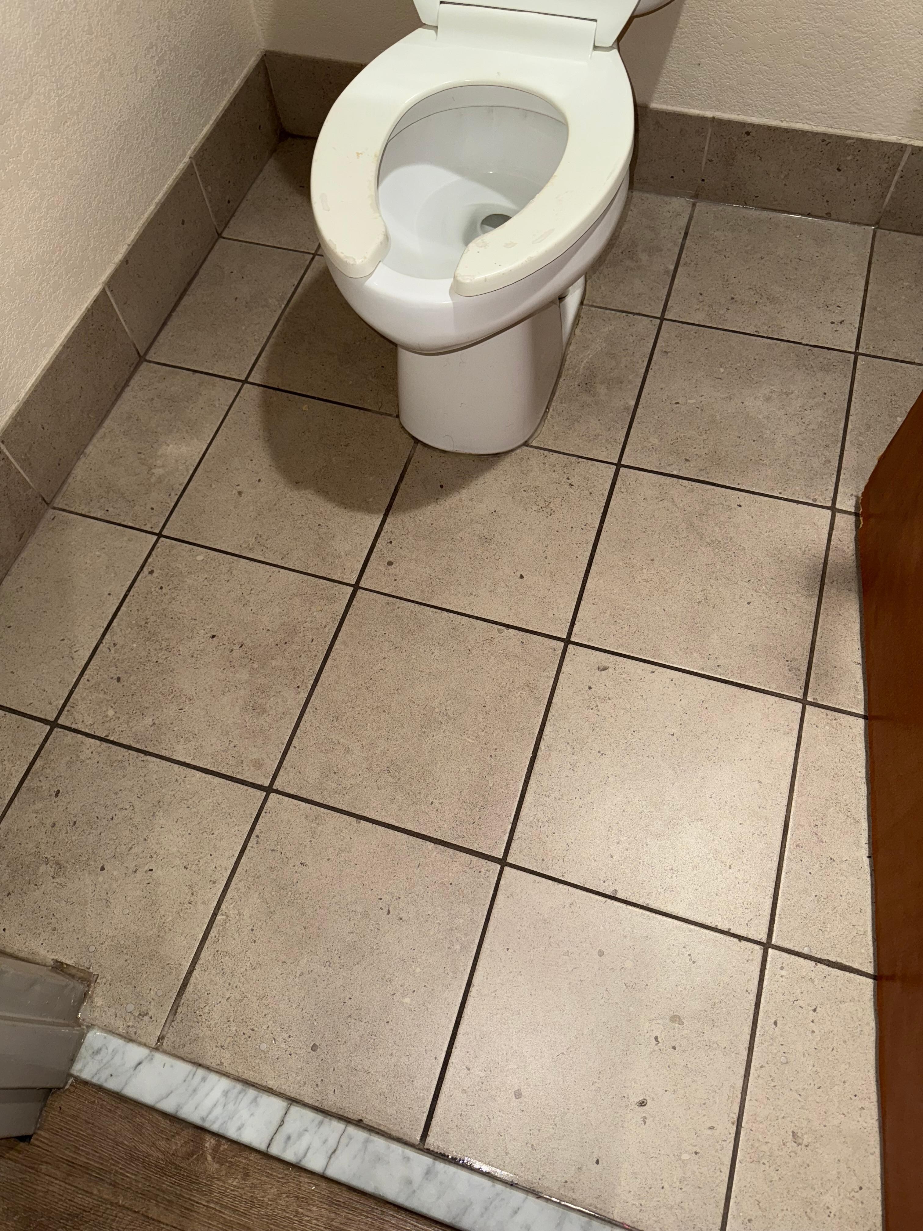 Bathroom floor needed to be swept 