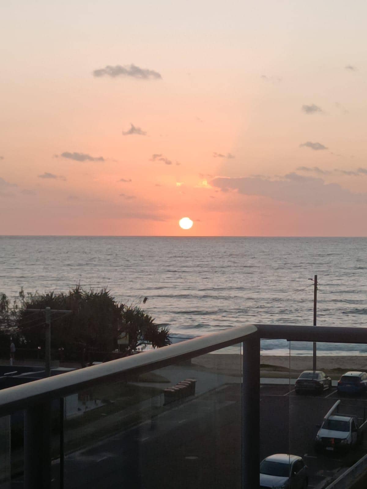 View from the unit patio at sunrise.