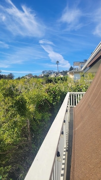 The deck upstairs has a canopy for shade you can pull down and attach to the deck.