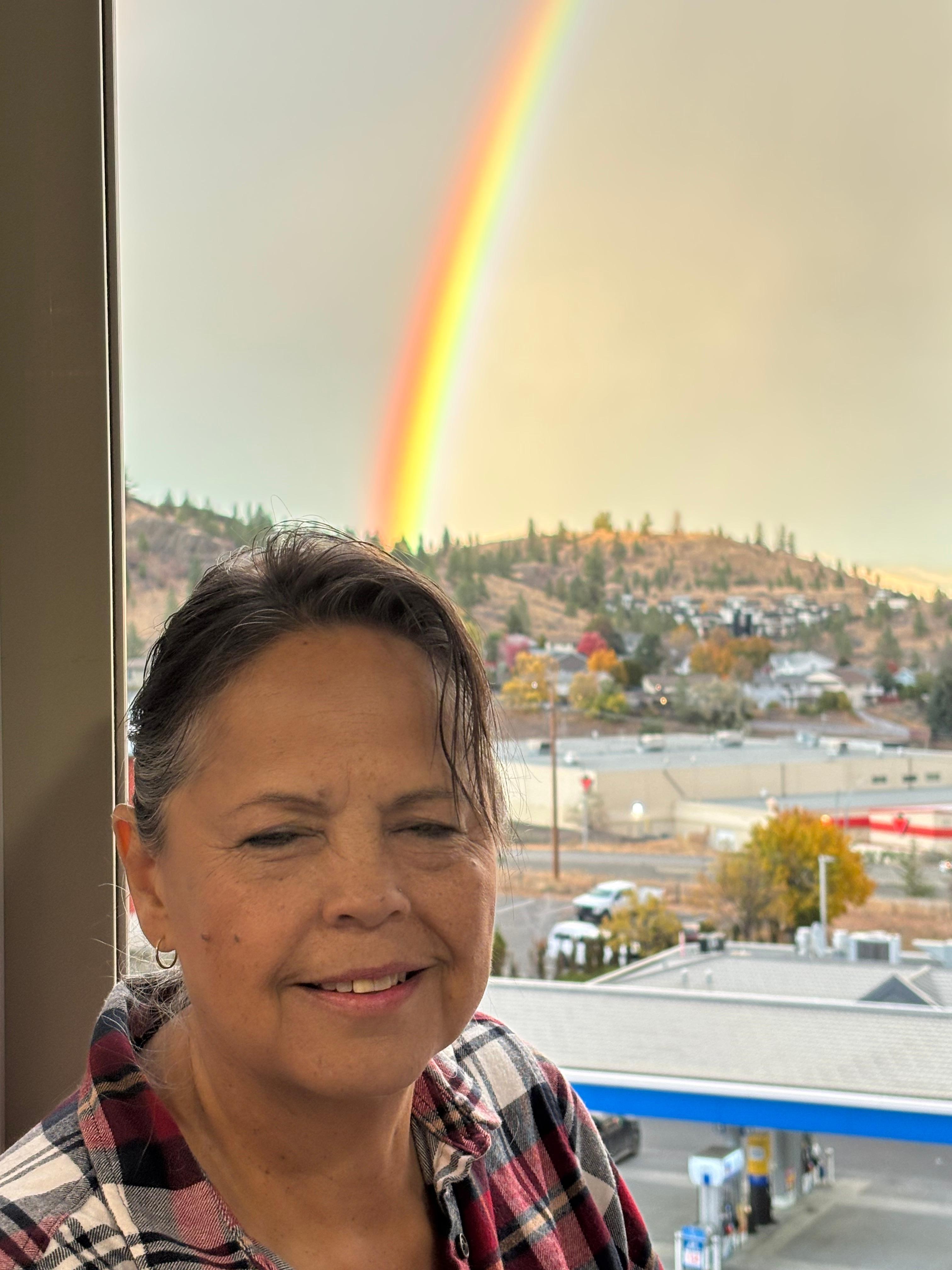 Beautiful view and rainbow from my room 