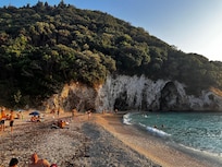 Rovinia Beach am Abend