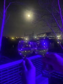 Sitting out by the fire pit enjoying the full moon view.