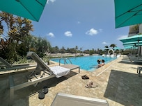 Poolside with family