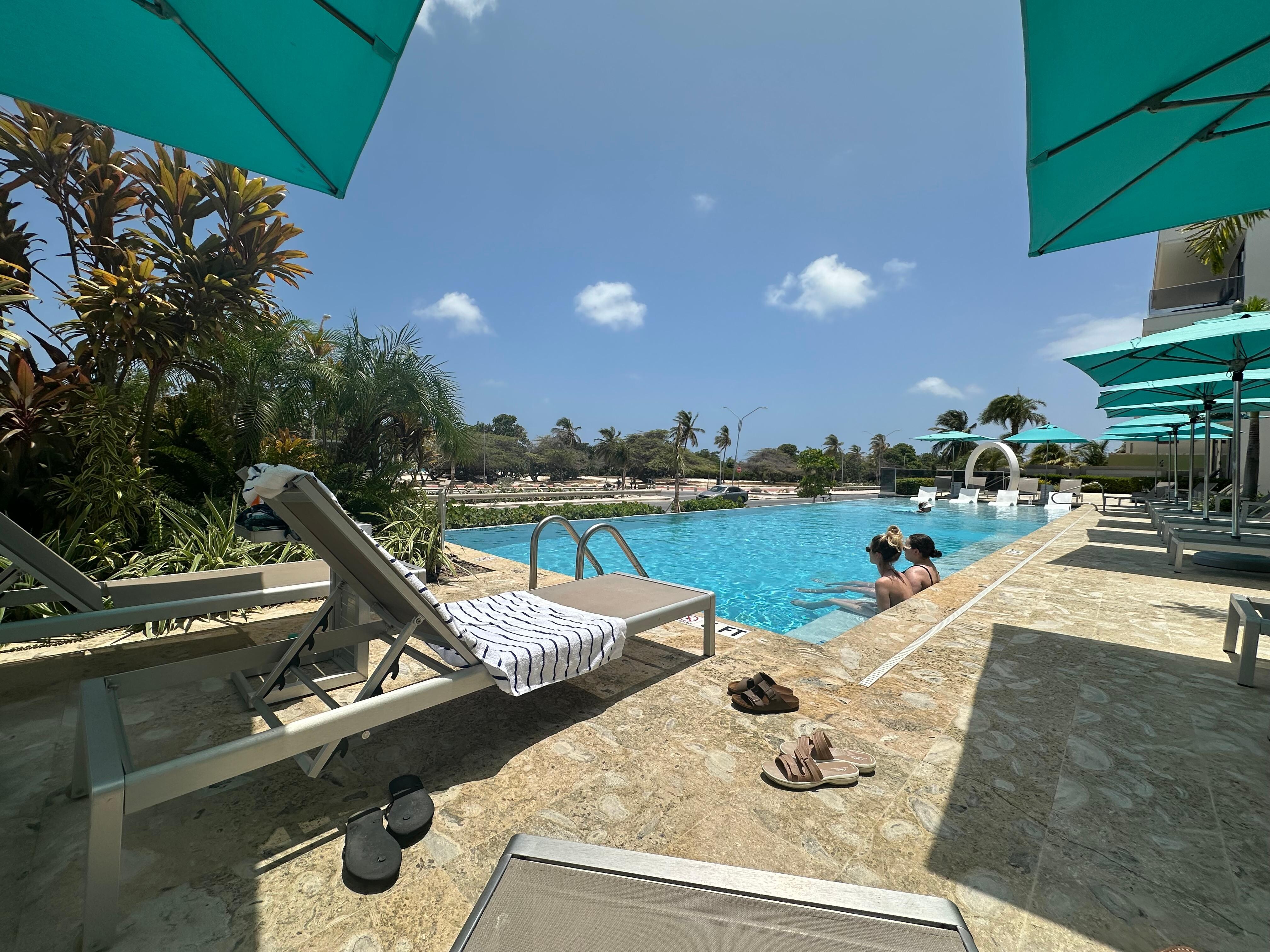 Poolside with family 