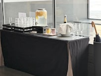 Champagne or sparkling wine,(not sure which), and lemon infused water in the lobby were a nice plus.