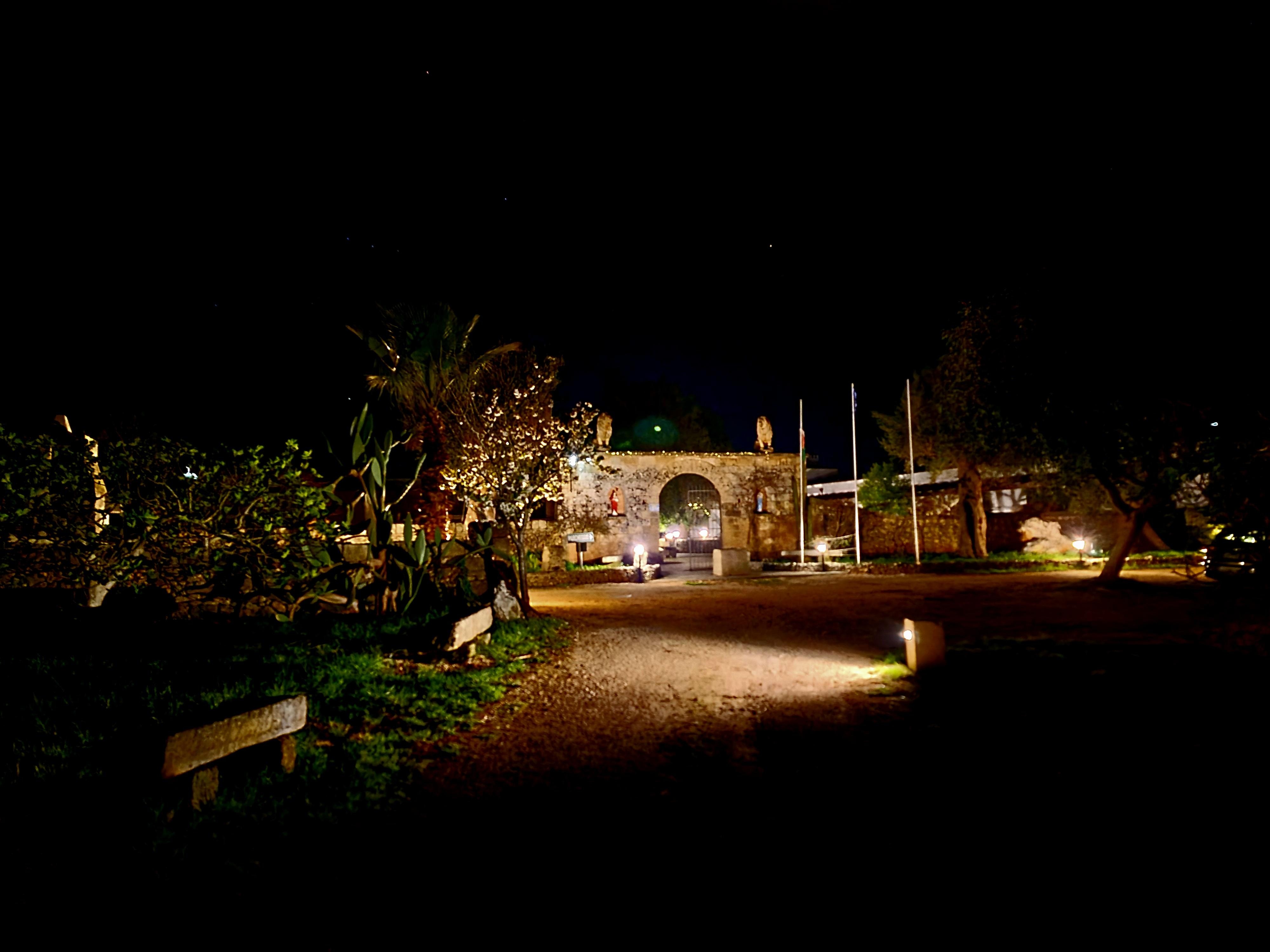 Courtyard night view. So pretty 