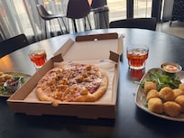 Delicious food with a very lovely welcome drink!