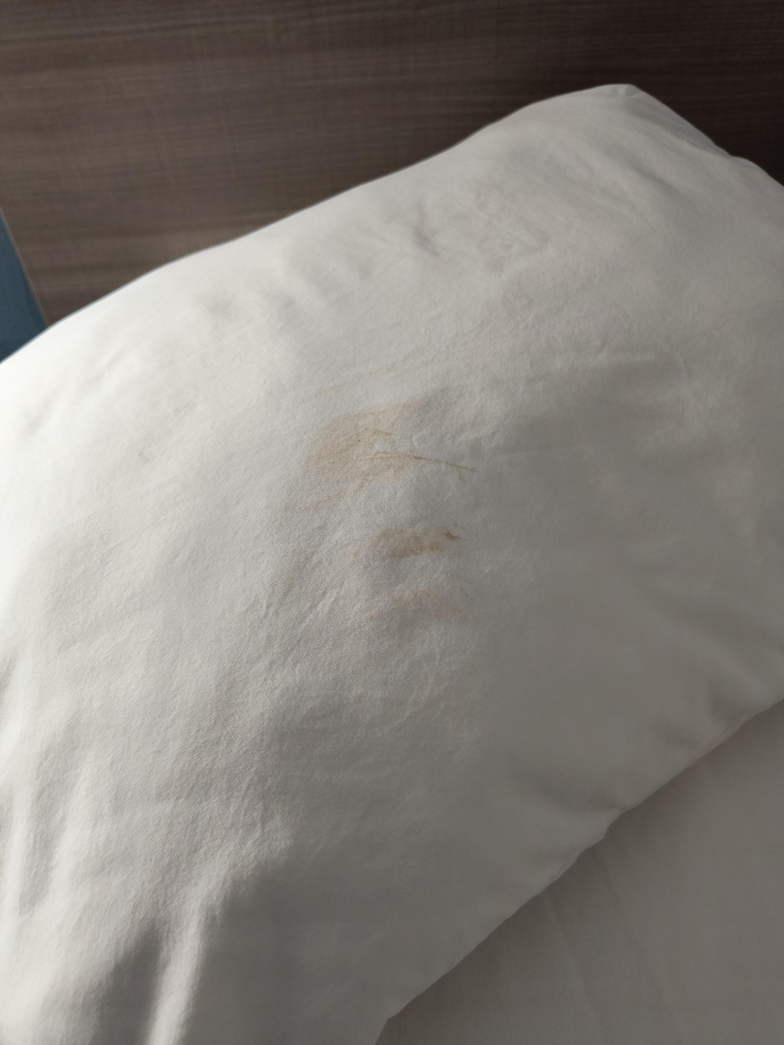 The pillow cases had someone else's makeup smeared on them; the maids obviously didn't change them.