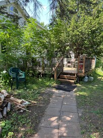 Uneven path to the entrance
