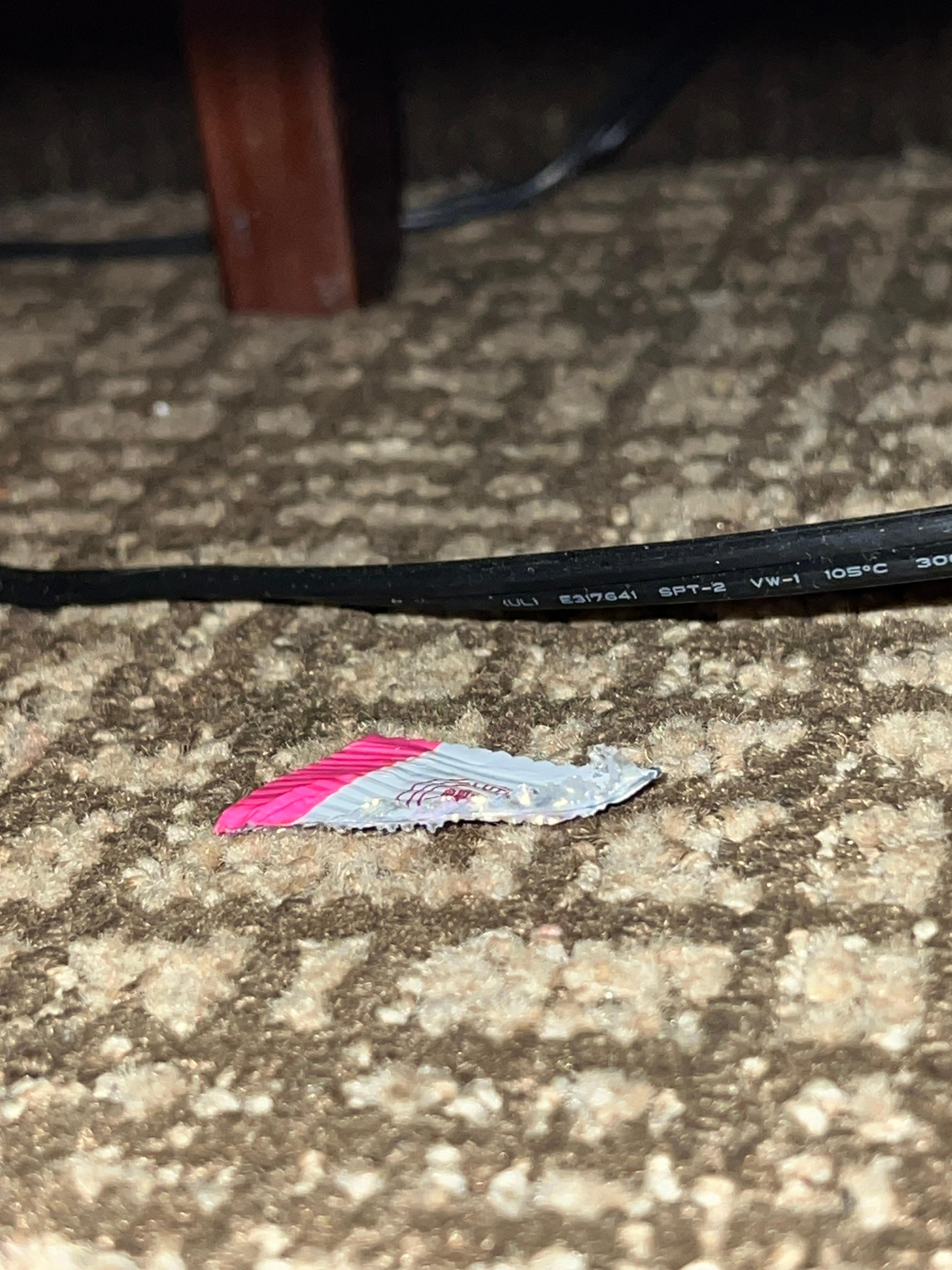 Condom wrapper that I stepped on