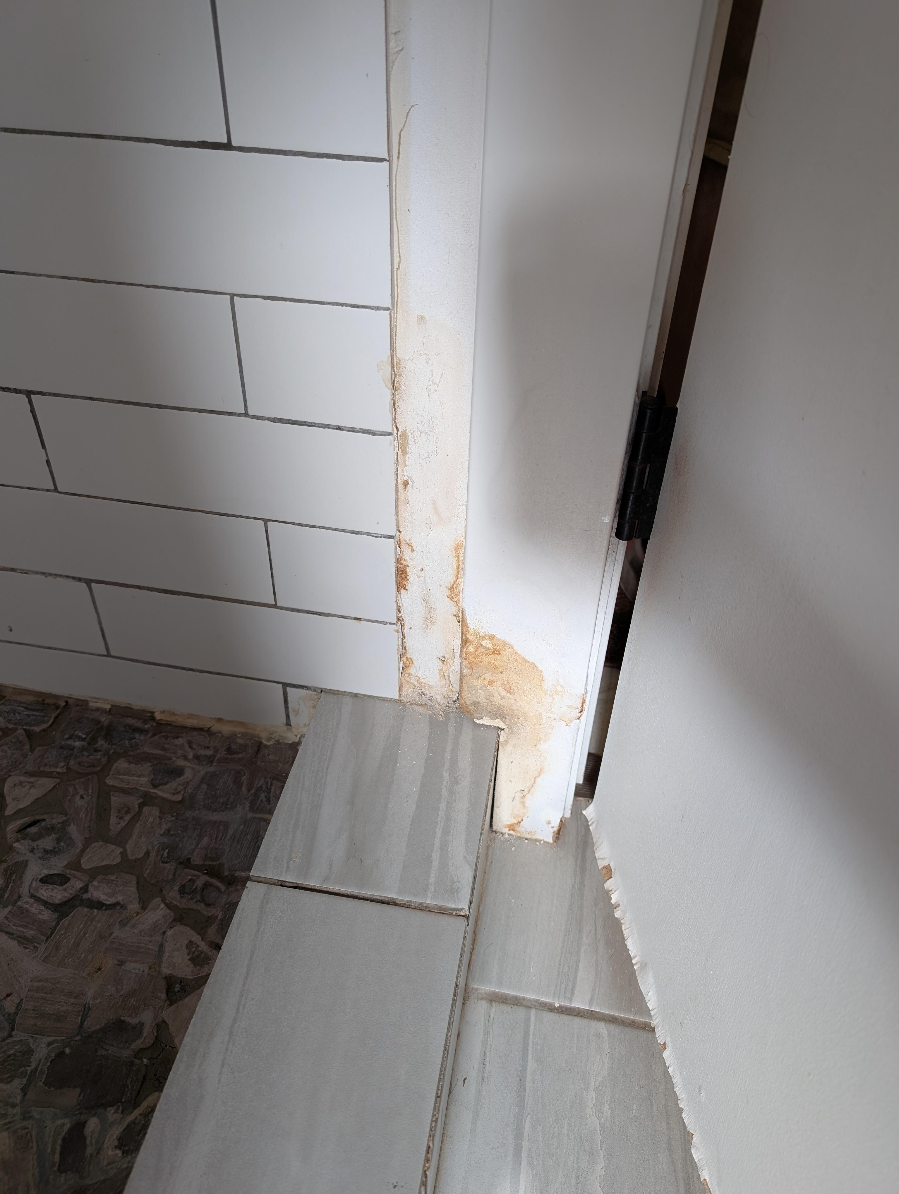 Water damage in bathroom