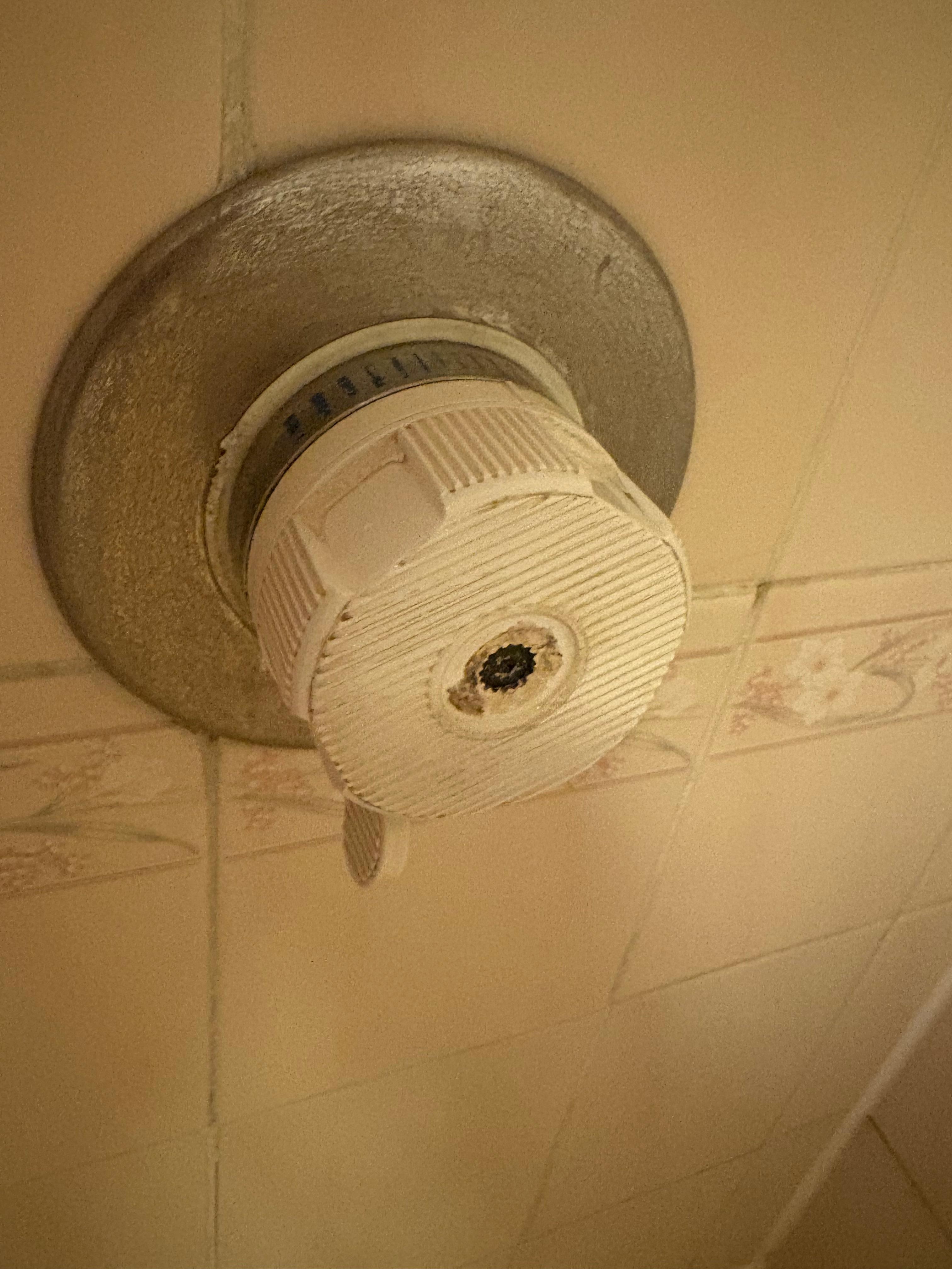Shower so old the control nob came off!