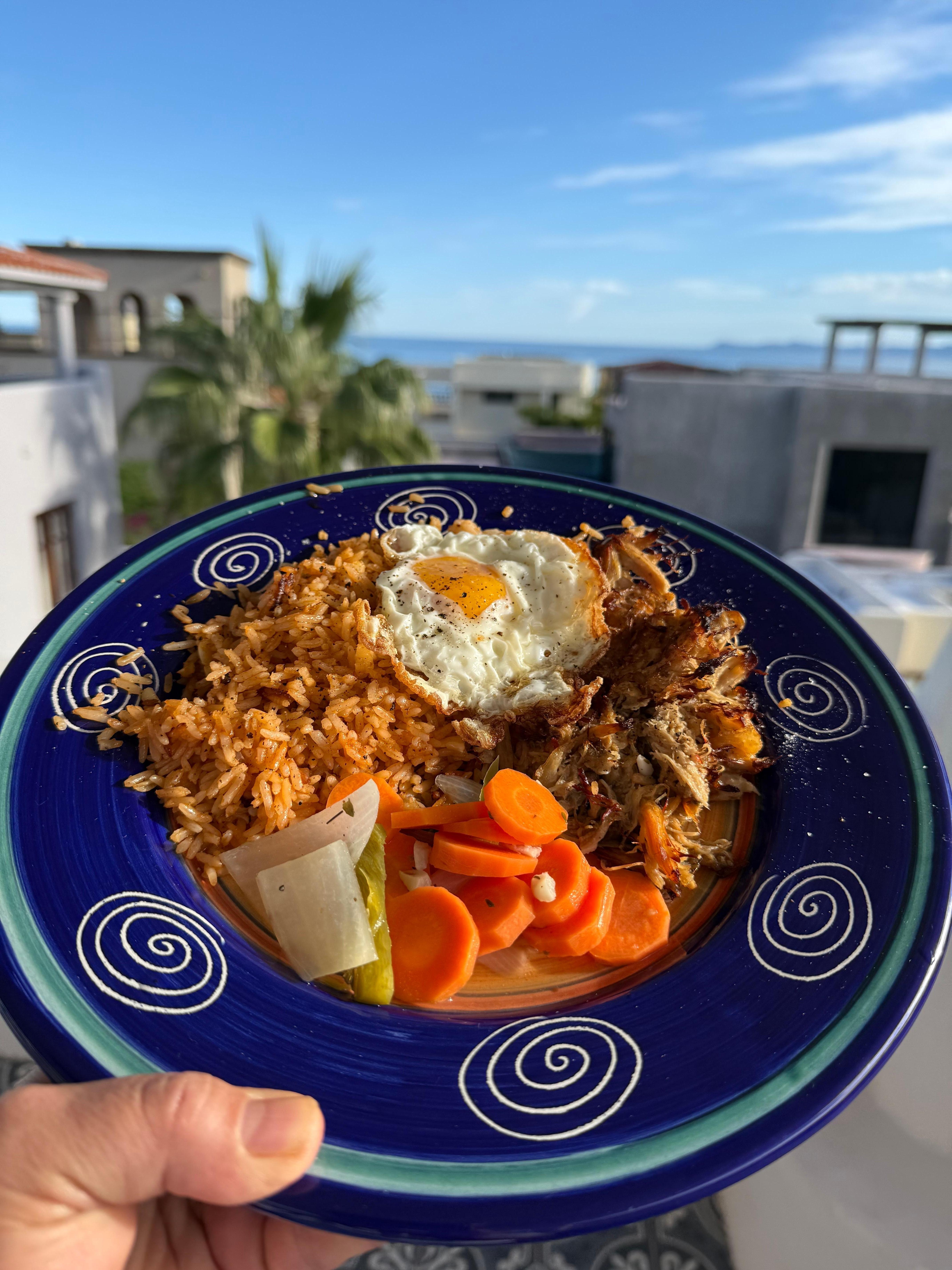 Breakfast with a view from the tower. 