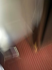 Wooden furniture chewed on by pets and broken.