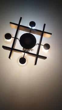 The breakfast table chandelier is so shop-class cool!