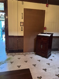 Elevator boarded up